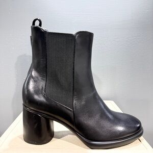 ECCO Sculpted Lx 55 Black Women's Boots Leather Chelsea Heels Size 39 NWT